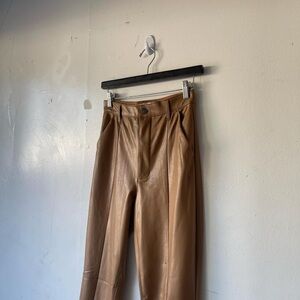 Abercrombie & Fitch The Skinny Ultra High Rise Brown Vegan Leather Pants Size 2